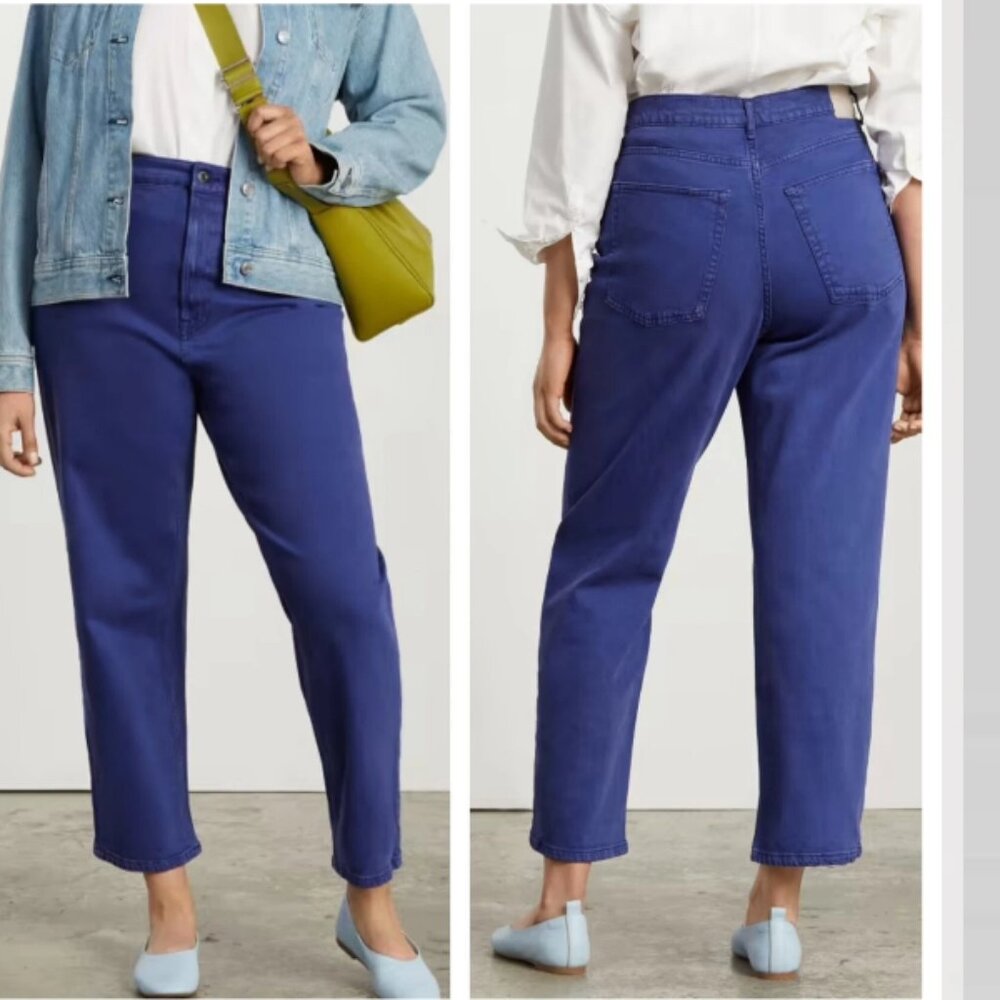Everlane The Way High Organic Cotton Denim Jeans Deep‎ Lapis 31 Tall